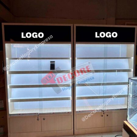 VITRINAS DE VIDRIO ,VITRINA CON LETRERO, VITRINA CON ILUMINACION,VITRINA MODERNA