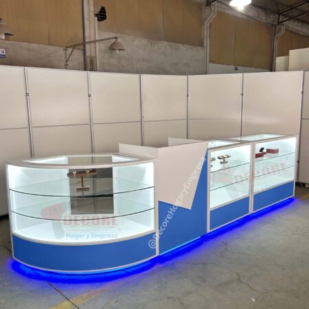 VITRINA-EXHIBIDOR-MOSTRADOR DE VIDRIO CURVO