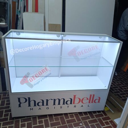 VITRINA-EXHIBIDOR-MOSTRADOR DE VIDRIO-MELAMINA