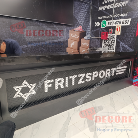 COUNTERS-MOSTRADORES DE MELAMINA CON TABLERO DE GRANITO NEGRO AMBOLUTO-FRITZ SPORT