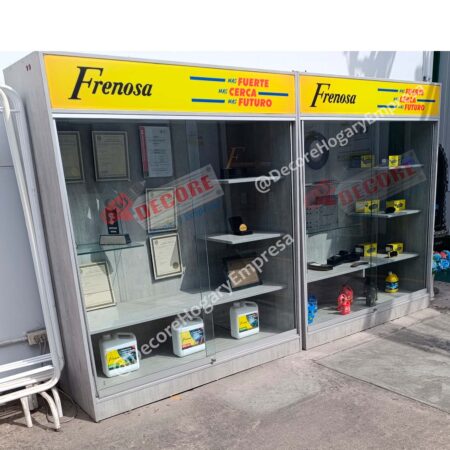 VITRINAS COORPORATIVOS- EXHIBIDORES DE PREMIOS  CON LETRERO