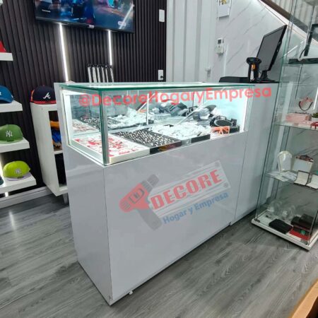 VITRINA-EXHIBIDOR-MOSTRADOR DE VIDRIO-MELAMINA-LED